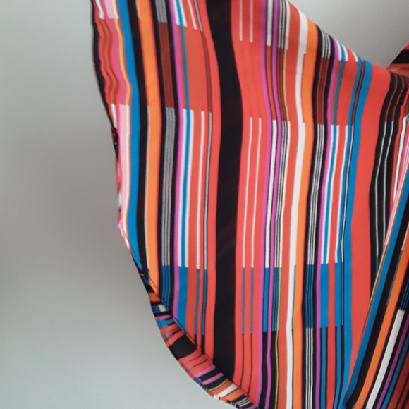 Multicolor Striped oversized bell sleeves blouse - Picture 7 of 7